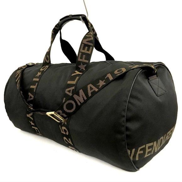 FENDI BLACK NYLON LEATHER 2 WAY TRAVEL HAND BAG/1A4261 - Picture 4 of 14